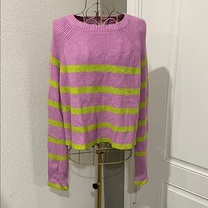 Jessica Simpson Pink and Green Striped Sweater